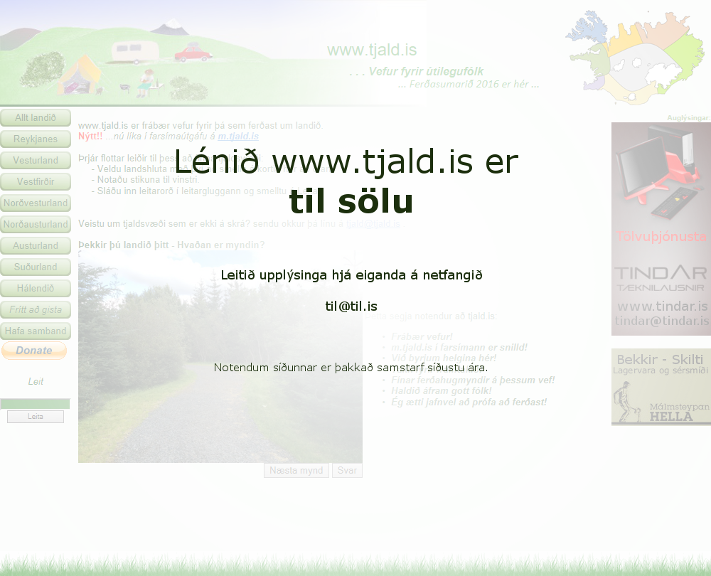 tjald til sölu